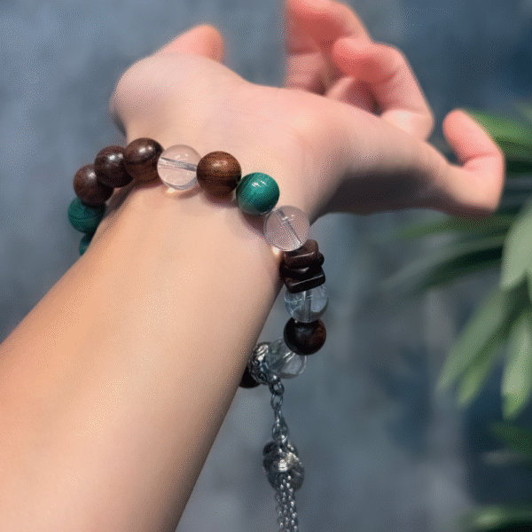 Biqiong Five Elements Wood Charm Bracelet | Double Agarwood Barrier · Wood Energy Circulation Array
