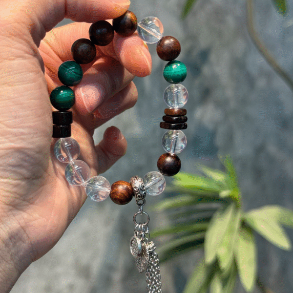 Biqiong Five Elements Wood Charm Bracelet | Double Agarwood Barrier · Wood Energy Circulation Array - Image 2