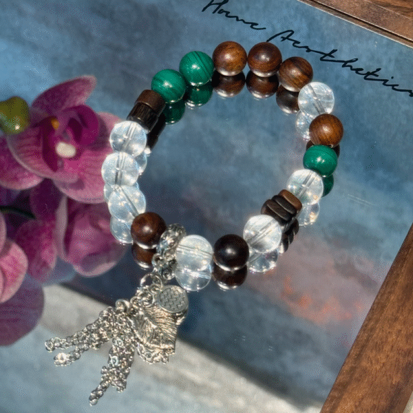 Biqiong Five Elements Wood Charm Bracelet | Double Agarwood Barrier · Wood Energy Circulation Array - Image 3
