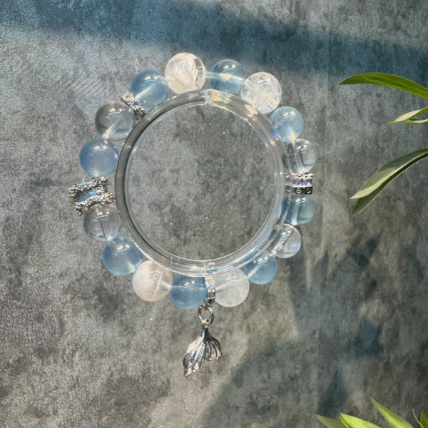 Water and Light Realm | Five Elements Water Energy Bracelet Interwoven with Deep Sea and Aurora - Image 3
