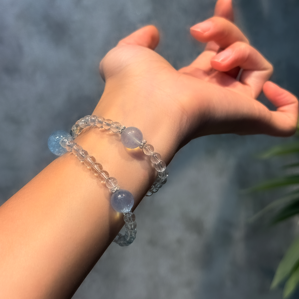 Azure Guardian Trio – Water Element Bracelet