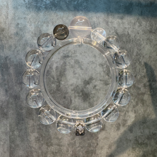 Lunar Guardian - Cancer Zodiac Energy Bracelet | Clear Quartz + Starline Pink Quartz + Moonstone + Smoky Quartz - Image 4